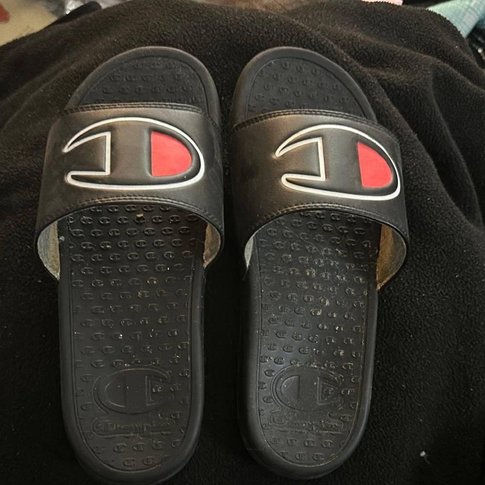 Champion Black and Red Slides